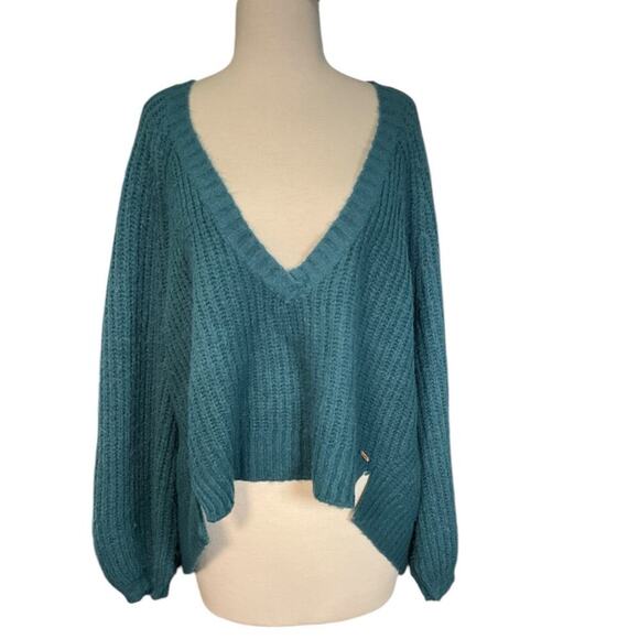 Savage X Fenty Fuzz Knit V-Neck Sweater Longer Back Body 2x Fuzzy High Quality - Picture 4 of 11